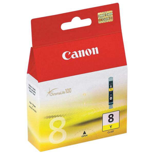 Cartus cerneala Canon Pixma IP3300, IP3500, IP4200, IP4300, IP4500, IP5200, IP5300, IP6600D, IP6700D, IX4000, IX5000, MP500, MP510, MP520, MP530, MP600, MP610, MP80, CLI-8Y, 0622B001AA Yellow Original