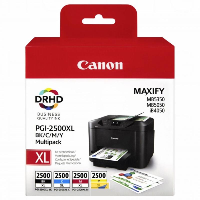 Multipack cerneala Canon Maxify IB4050, Maxify IB4150, Maxify MB5050, Maxify MB5150, Maxify MB5350, Maxify MB5450, BS9254B004AA PGI-2500XL Cyan/Magenta/Yellow/Black Original