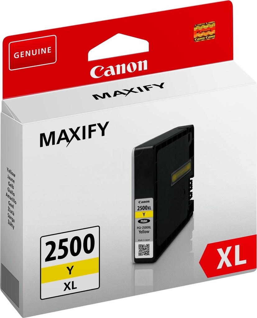 Cartus cerneala Canon Maxify IB4050, IB4150, MB5050, MB5150, MB5350, MB5450, BS9267B001AA, PGI-2500XLY, Yellow, Original