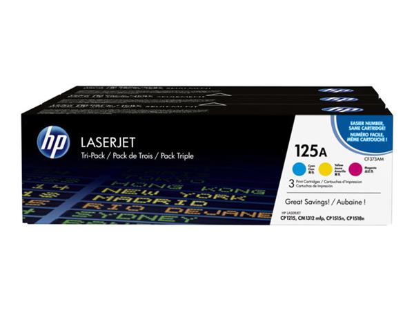 Cartus toner 3-pack HP CM1312, CP1215, CP1514, CP1515, CP1518, NR.125A, HP 125A, 1.4k, Cyan/Magenta/Yellow, Original