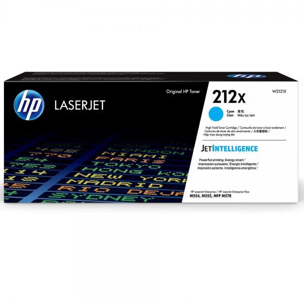 Cartus toner HP Color LaserJet Enterprise Flow MFP M578c, Color LaserJet Enterprise M554dn, M555dn, M555x, MFP M578dn, W2121X, NR. 212X, HP 212X, 10k, Cyan, Original