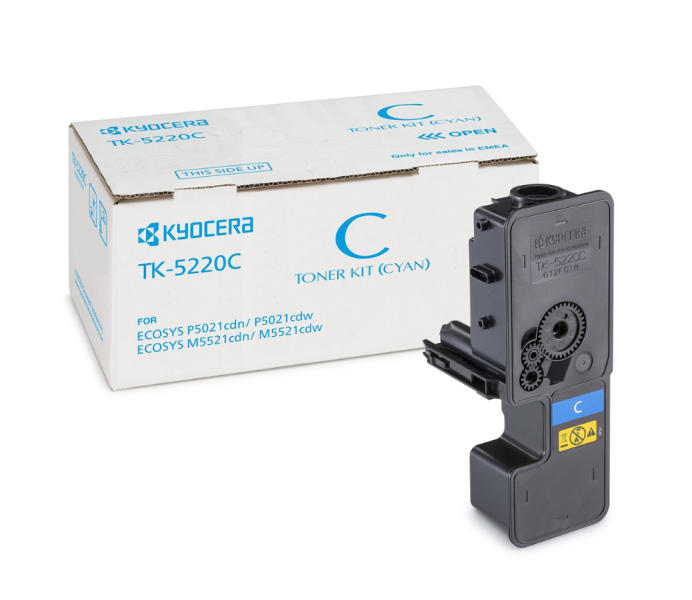 Cartus toner Kyocera Mita TK5220, ECOSYS M5521cdw, M5521cdn, P5021cdn, P5021cdw,TK-5220C  1.2k Cyan Original