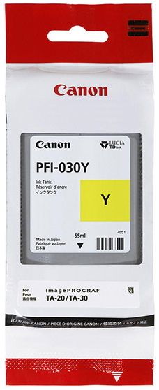 Cartus cerneala Canon IMAGEPROGRAF TA-20, PFI-030Y, 55ml Yellow Original