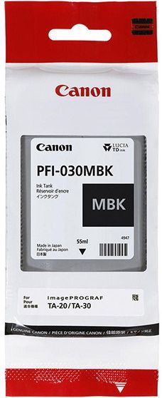 Cartus cerneala Canon IMAGEPROGRAF TA-20, PFI-030MBK, 55ml Matt Black Original