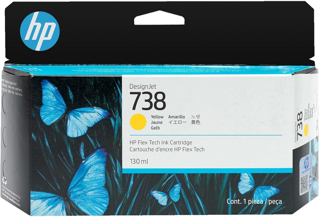 Cartus cerneala HP DesignJet T850, 498N7A, nr 738, 130 ml Yellow Original