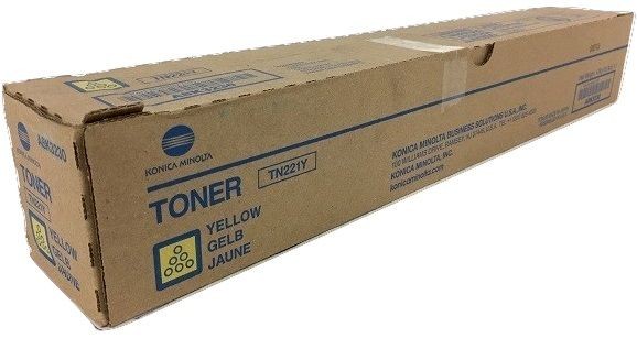 Cartus toner Minolta Bizhub C227, Bizhub C287, TN221 TN221Y A8K3250 1 spiral bottle, 467 g Toner, yield approx. 21k / 5% Yellow Promo Original