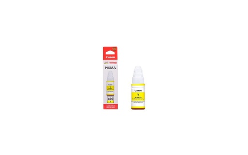 [BS0666C001AA] Cerneala Canon GI 490, G 2400, G 1400, G 3400 GI-490 0666C001AA, GI-490Y Yellow Original