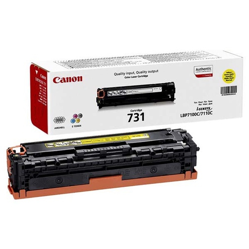 [CRG-731Y] Cartus toner Canon LBP 7110CW, MF 8280CW, LBP 7100CN, MF 8230CN CRG-731 6269B002AA, CRG-731Y 1.5k Yellow Original