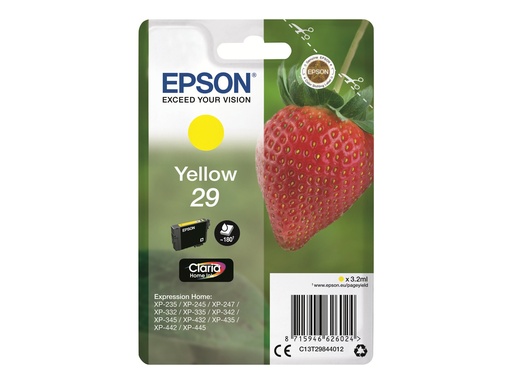 [C13T29844012] Cartus cerneala Epson XP 235, XP 245, XP 247 NR.29 C13T29844012 Ink Cartridges, Claria™ Home Ink, 29, Strawberry, Singlepack, 1 x 3.2 ml Yellow, Standard Original