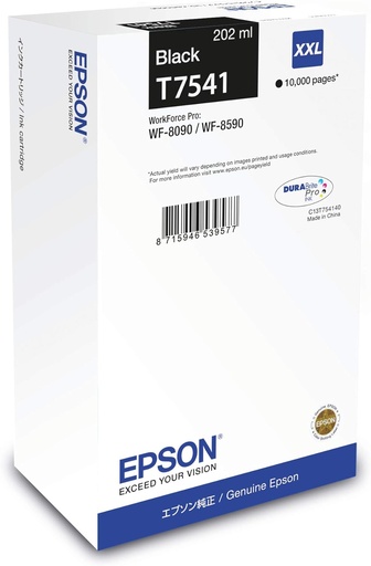 [C13T754140] Cartus cerneala Epson WorkForce Pro WF 8590, WF 8010 10k Bk Black Original