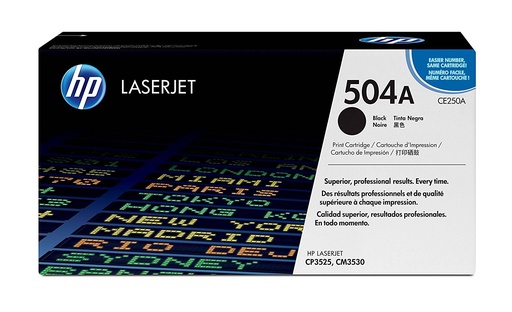 [CE250A] Cartus toner HP Color LJ CM3530, Color LJ CP3525, NR.504A, HP 504A, 5k, Black, Original