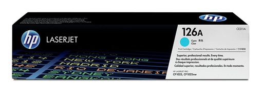 [CE311A] Cartus toner HP Color LJ Pro CP1025, TopShot LJ Pro M275, NR.126A, HP 126A, CE311A, 1k, Cyan, Original