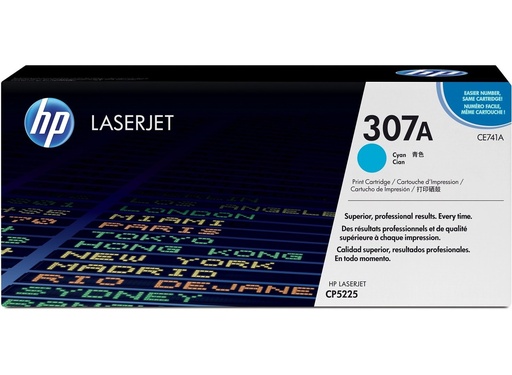 [CE741A] Cartus toner HP COLOR LJ CP 5225, COLOR LJ CP 5225DN, COLOR LJ CP 5225N, NR.307A, HP 307A, CE741A, 7.3k, Cyan, Original