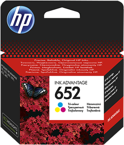 [F6V24AE] Cartus cerneala Tri-Colour HP DESKJET 2135 AIO NR.652 Cyan/Magenta/Yellow Original