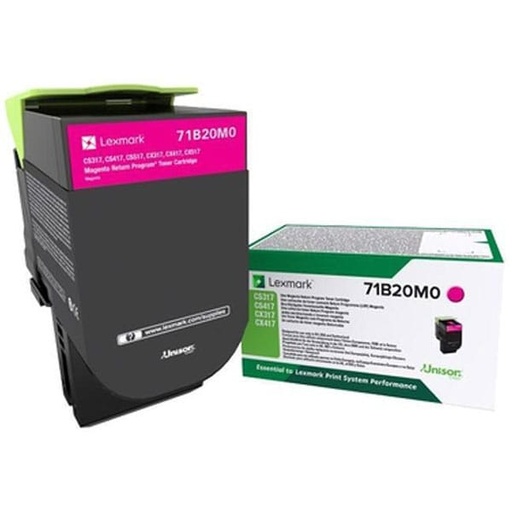 [71B20M0] Cartus toner Lexmark Return CX 317DN, CX 417DE, CX 517DE, CS 317DN, CS 417DN 71B20M0 2.3k Magenta Original