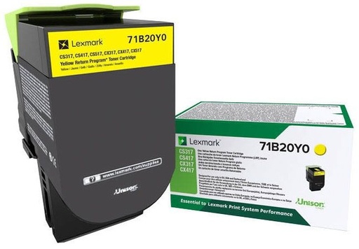 [71B20Y0] Cartus toner Lexmark Return CX 317DN, CX 417DE, CX 517DE, CS 317DN, CS 417DN 71B20Y0 2.3k Yellow Original