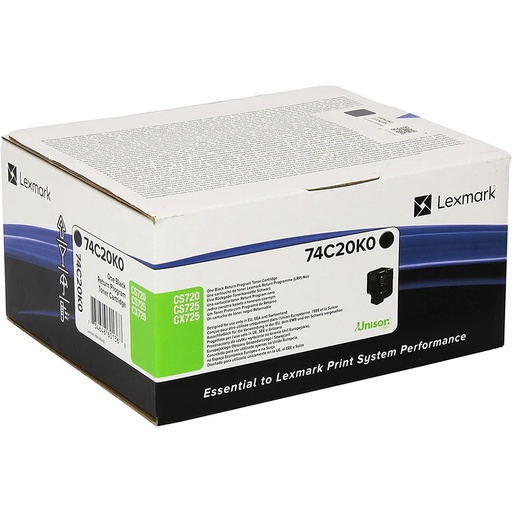 [74C20K0] Cartus toner Lexmark RETURN CS720, CS725, CX725 3k Black Original