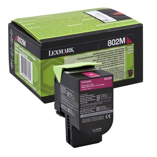 [80C20M0] Cartus toner Lexmark Return CX 310dn, CX 310n, CX 410de, CX 410dte, CX 410e, CX 510de Nr.802 80C20M0 1k Magenta Original