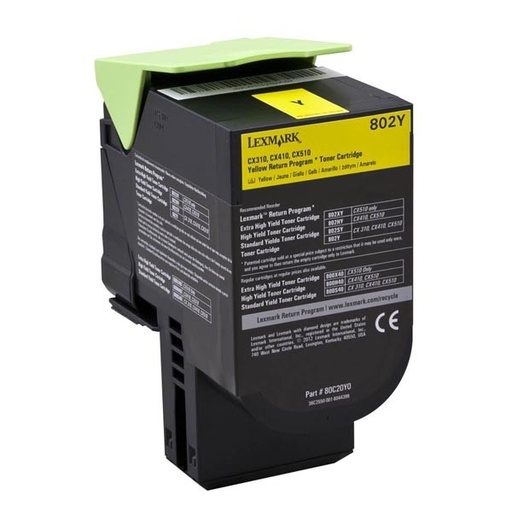 [80C20Y0] Cartus toner Lexmark Return CX 310dn, CX 310n, CX 410de, CX 410dte, CX 410e, CX 510de Nr.802 80C20Y0 1k Yellow Original