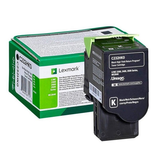 [C2320K0] Cartus toner Lexmark Return C 2325dw, C 2425dw, MC 2425adw, MC 2535adwe, MC 2640adwe 1k C2320K0 1k Black Original