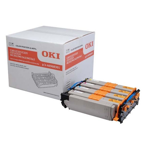 [44968301] Drum Unit Okidata C 301, C 321 MC 352, MC 362, MC 562, MC 332, MC 342 30k Bk, 20k Color Cyan/Magenta/Yellow/Black Original