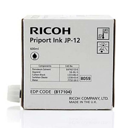[817104] Cerneala Ricoh DX 3443, JP 1250, JP 3000, DX 3440, DX 3243, JP 1210, JP 1255, DX 3240 JP-12 Black Original