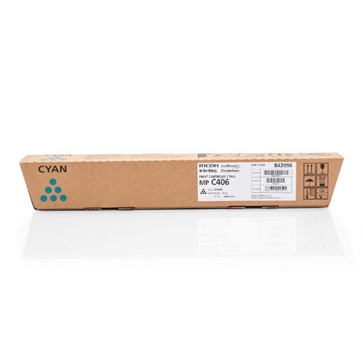 [842096] Cartus toner Ricoh MPC 306 SP, MPC 306 SPF, MPC 306 ZSP, MPC 306 ZSPF, MPC 307 SP, MPC 307 SPF, MPC 307 SPFG, MPC 406 SPF, MPC 406 ZSP, MPC 406 ZSPF TYPE MPC 406 842096 TYPE MPC 406, 6k Cyan Original