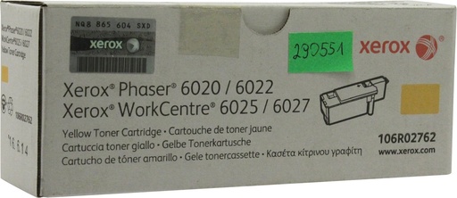 [106R02762] Cartus toner Xerox Phaser 6020, WorkCenter 6027, Phaser 6022, WorkCenter 6025 106R02762 Yellow Original