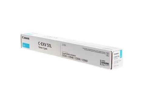 [0485C002AA] Cartus toner Canon IRA C5535ip, IRA C5535i, IRA C5540i, IRA C 5550i, IRA C5560iIR DX C5735i, IR DX C5740i, IR DX C5750i, IR DX C5760i C-EXV51L, 0485C002AA Cyan Original