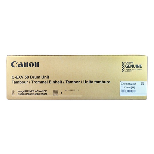 [CF3770C002AA] Drum Unit Canon IR DX C5840i, IR DX C5850i, IR DX C5860i, IR DX 5870i, IR DX C5840i, IR DX C5850i, IR DX C5860i, IR DX 5870i DX C-EXV58, BLACK & COLOR , Original