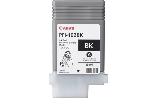 [0895B001] Dye Ink Tank Canon PFI-102 LP24, iPF 650, iPF 655, iPF 700, iPF 710, iPF 720, iPF 755, iPF 760, iPF 765, iPF 500, LP 17, iPF 510, iPF 610, iPF 600, iPF 605 PFI-102, 0895B001AA Inks 130 ml Black Original