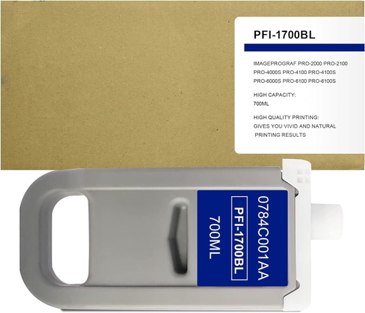 [0784C001AA] Pigment Ink Tank Canon PFI-1700 imagePROGRAF PRO-2100, imagePROGRAF PRO-4100S, imagePROGRAF PRO-4100, imagePROGRAF PRO-6100S, imagePROGRAF PRO-2000, imagePROGRAF PRO-4000S, imagePROGRAF PRO-6000S PFI-1700, 0784C001AA Blue Original