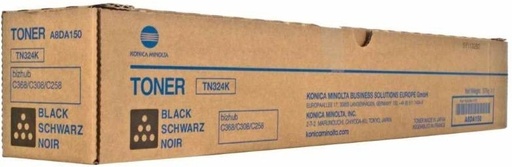 [A8DA150] Cartus toner Minolta bizhub C258, bizhub C368, bizhub C308, TN324, TN324K, A8DA150 1 spiral bottle, 579 g Toner, yield approx. 28k / 5% Black Original