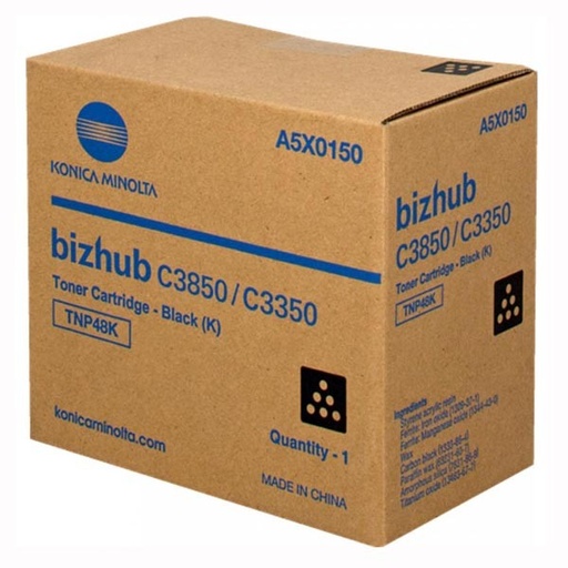 [A5X0150] Cartus toner Minolta Bizhub C 3350, Bizhub C 3850FS, Bizhub C 3850 TNP48 TNP48K A5X0150 1 cartridge, Simitri HD-Toner, yield approx. 10K / 5% Black Original