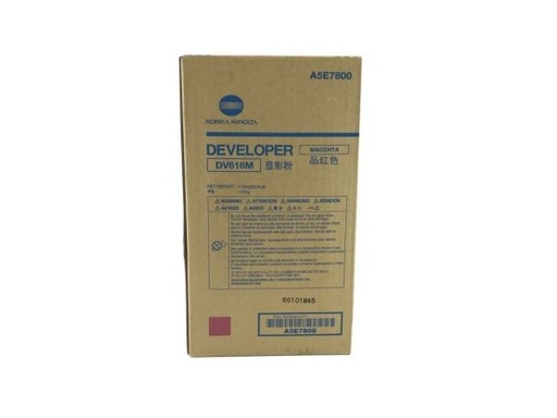 [A5E7800] Developer Minolta Bizhub Press C 1085, Bizhub Press C 1100, Bizhub Pro C 6085, Bizhub Press C 6100 DV616 DV616M, A5E7800 1 bag, developer, yield ca. 850k Magenta Original