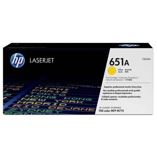 [CE342A] Cartus toner HP LaserJet MFP M775FM, M775ZM, M775DN, M775F, M775Z, M775Z+, NR.651,13.5K Yellow Original