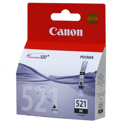 [CLI-521BK] Cartus cerneala Canon Pixma IP3600, IP4600, IP4700, MP540, MP550, MP560, MP620, MP630, MP640, MP980, MP990, MX860, MX870, CLI-521BK, BS2933B001AA Black Original