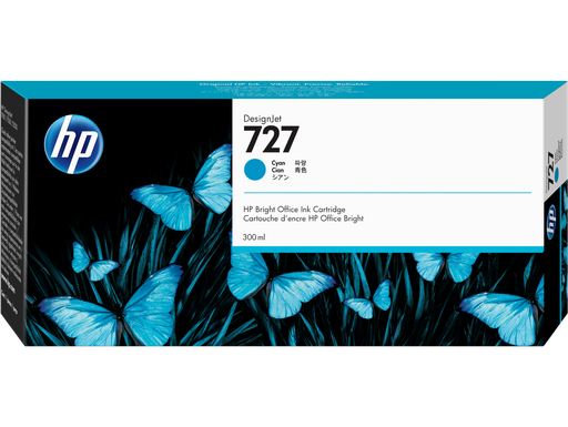 [F9J76A] Cartus cerneala HP DJ T1500,DJ T1530,DJ T2500,DJ T2530,DJ T920,DJ T930 HP727 Cyan 300ml Original