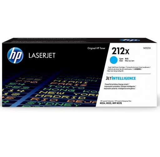 [W2121X] Cartus toner HP Color LaserJet Enterprise Flow MFP M578c, Color LaserJet Enterprise M554dn, M555dn, M555x, MFP M578dn, W2121X, NR. 212X, HP 212X, 10k, Cyan, Original