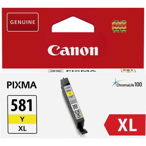 [CLI-581XLYE] Cartus cerneala Canon Pixma TR7550, TR8550, TS6150, TS6151, TS6250, TS6251, TS6350, TS6351, TS705, TS8150, TS8151, TS8152, TS8250, TS8251, TS8252, TS8350, TS8351, TS8352, TS9150, TS9155, TS9550, TS9551Y, 2051C001AA Yellow Original
