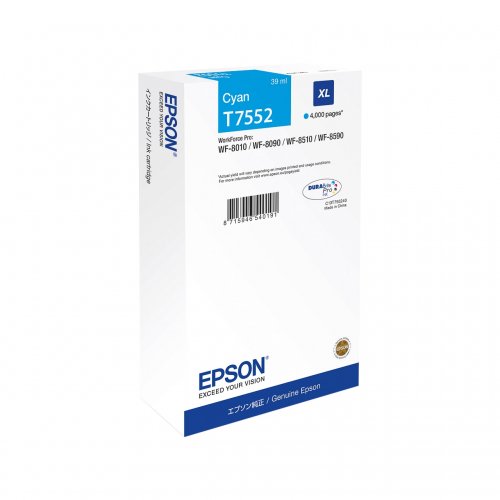 [C13T75524N] Cartus cerneala Epson WorkForce Pro 8510DWF, Pro 8590DWF 39 ml, Cyan Original